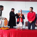सामाजिक विकास मन्त्रालयकाा सचिवलाई जिल्ला भलिबल संघ कास्कीको स्वागत
