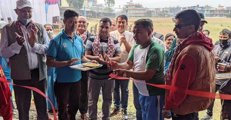 बाराही स्कुल खेल मैदानमा भलिबल कोर्ट तथा चेन्जिङ रुमको उद्घाटन