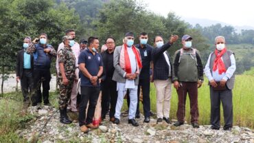 मुख्यमन्त्री पोखरेलद्वारा एन्फा टेक्निकल सेन्टर निर्माणस्थल अवलोकन