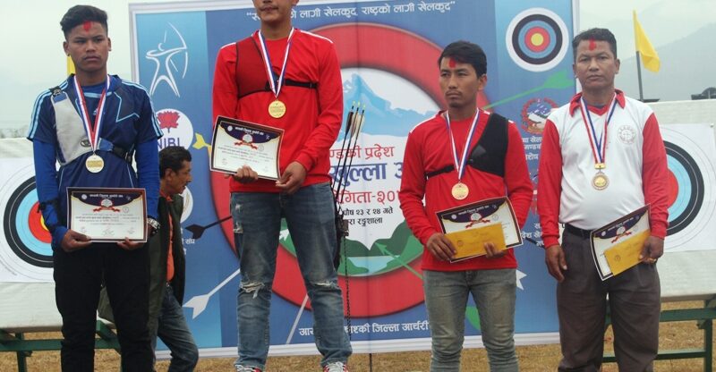 म्याग्दीका सुजन पुन गण्डकी प्रदेशस्तरीय आर्चरी च्याम्पियन