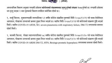 पोखराको चरक मेमोरियलमा दुई जना कोरोना संक्रमितको मृत्यु