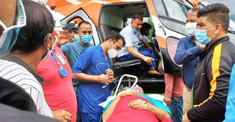 पोखराका मेयर जिसीको थप उपचारका लागि काठमाडौ लगियो