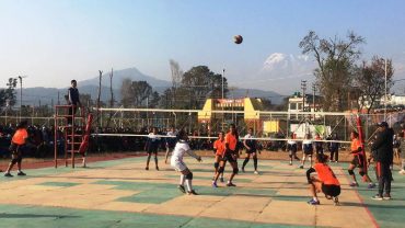 अरुणा शाही जिताउन पोखरामा एपीएफ र न्युडाइमण्ड बिच भलिबल प्रतियोगिता